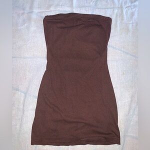 Y2K brown strapless top